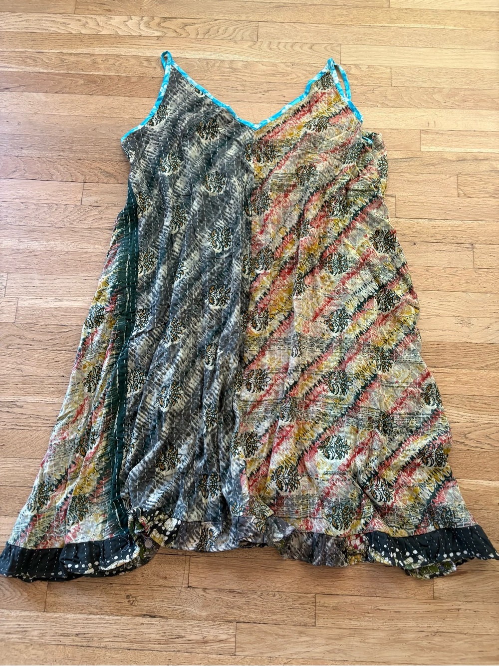 Boho kantha dress upcycled clothing